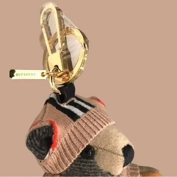 BURBERRY THOMAS SWEATER TEDDY BEAR KEYCHAIN CHARM
